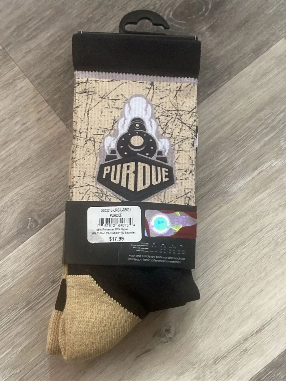 Purdue University Boilermaker Socks Men’s Large (US 9-12) TCK Sports proDRI Soft